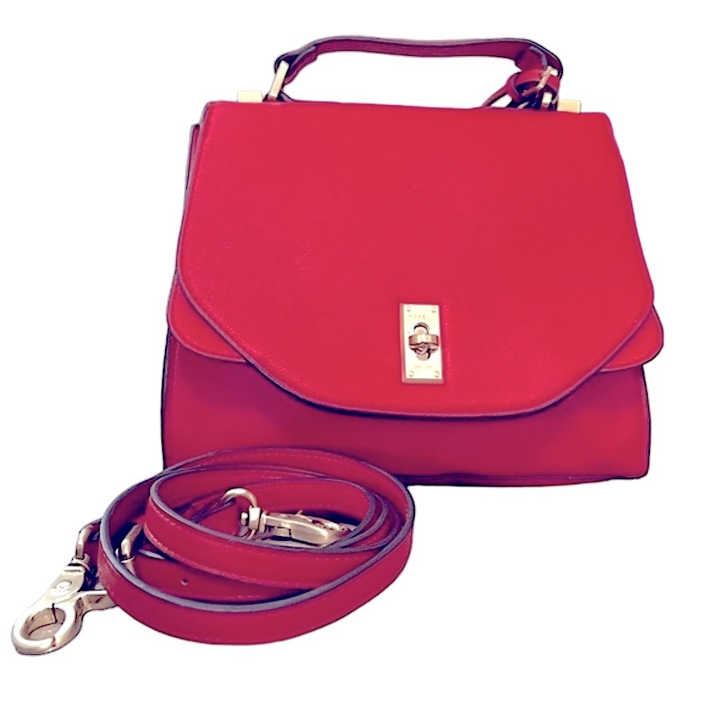 Fiorelli red bag gold toned trip detachable long strap EUC